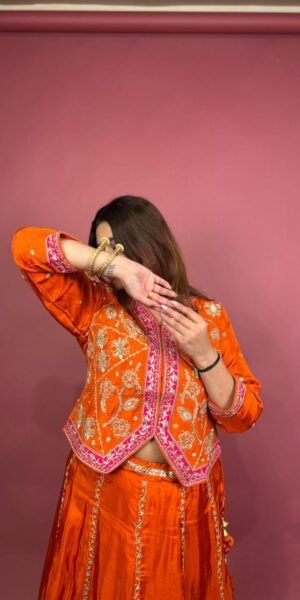 Kesariya Noor Indo-Western Lehenga Set