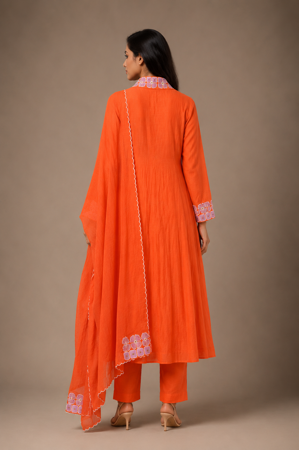 orange dress back