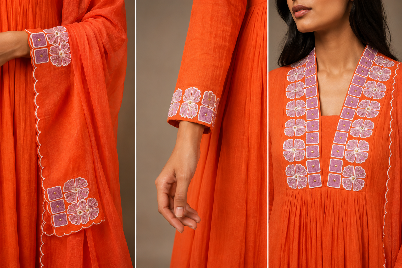 orange dress closeup